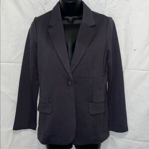 Mary Crafts Women's Gray Blazer size 6 Single Button Closure Made in Vietnam